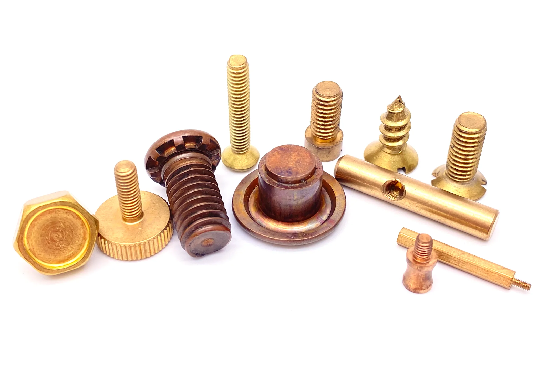 Custom copper and brass screws
