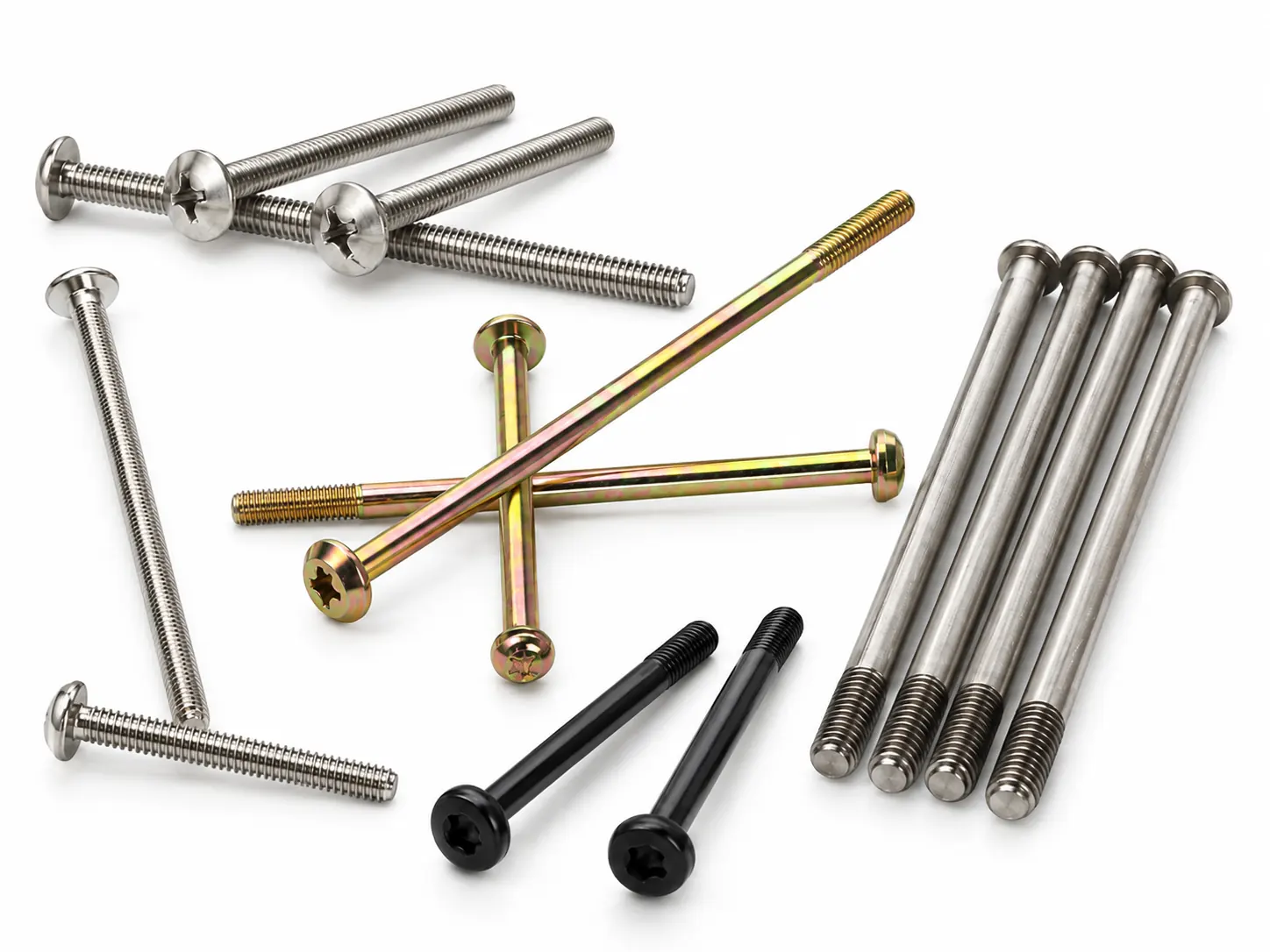 Custom screw head and internal-drive geometry options