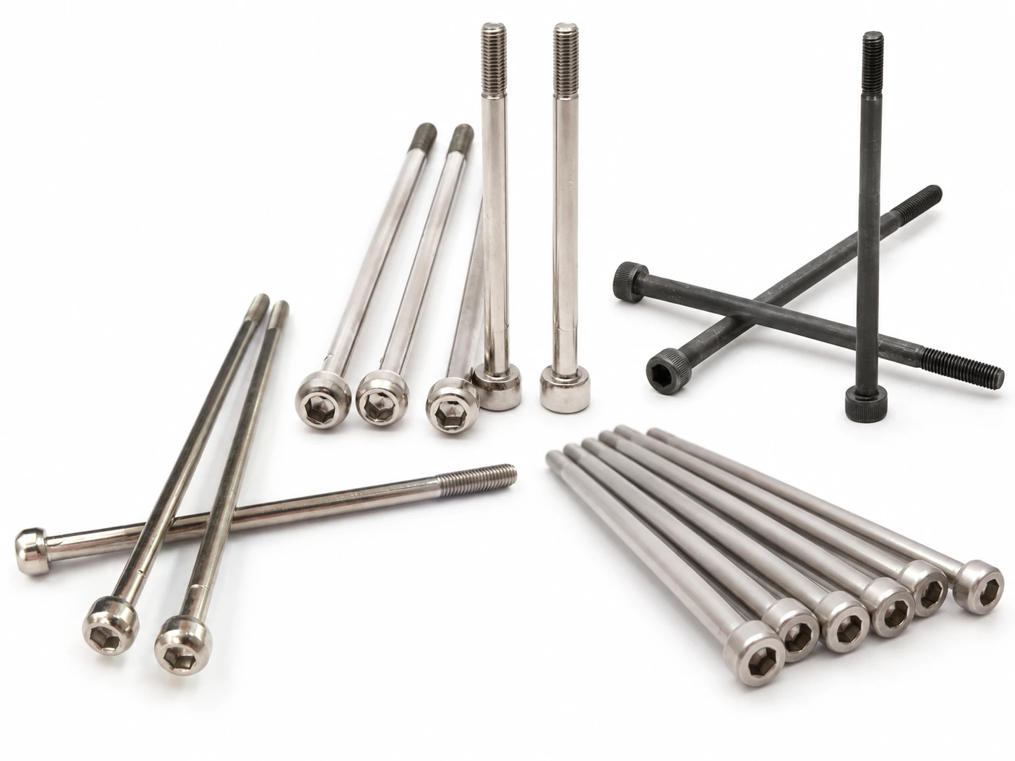 Extra-long socket head cap screws with internal hex drives