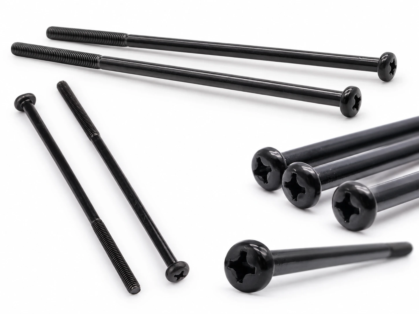 Long Black Phillips & Pan Head Machine Screws