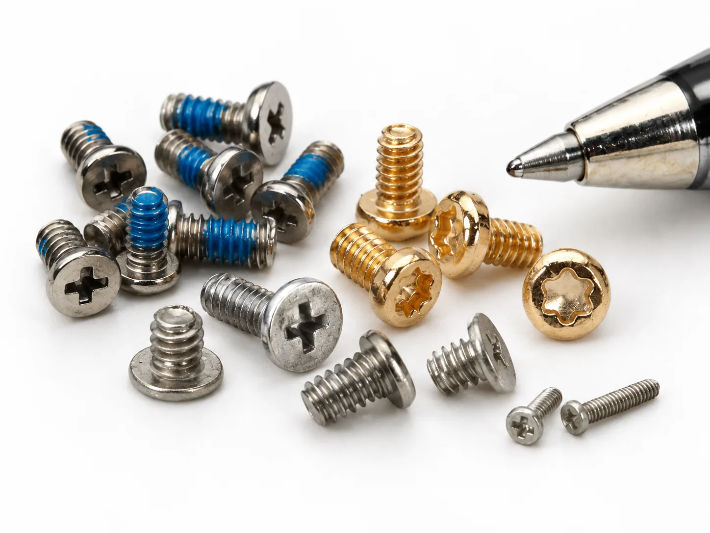 Small stainless steel cross-recess screws
