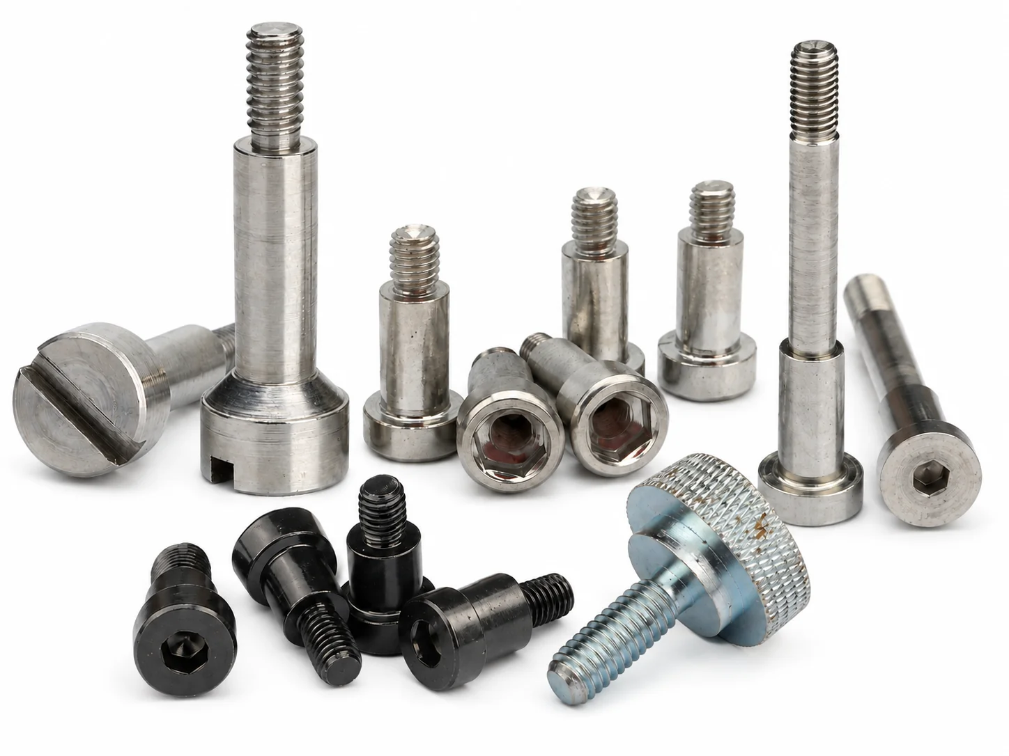 Single-shoulder screw with smooth locating shoulder